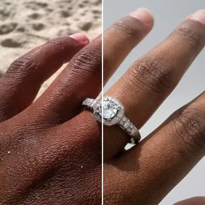 Beach ring background cleanup before and after comparison