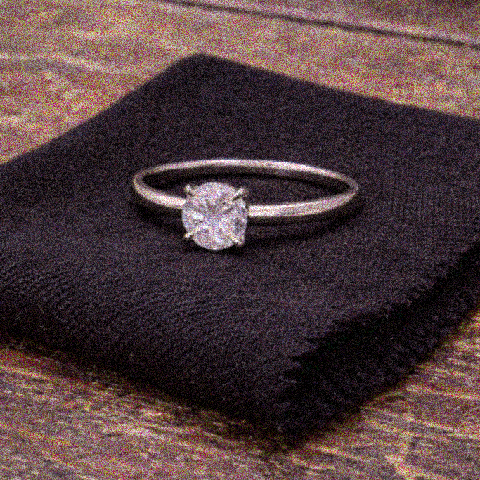 Diamond ring studio cleanup before Poliro